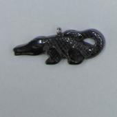 Hematite alligator 15x42mm Pendant